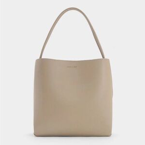 Charles & Keith NWT Leia Tote Bag - Taupe